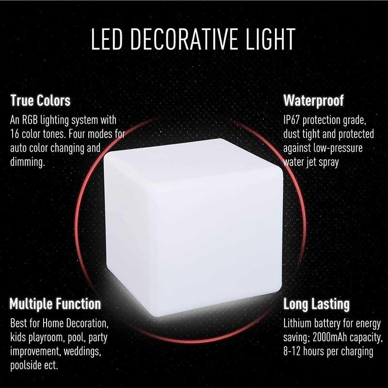 Waterproof LED Light Cube Seat Chair Rechargeable Lighting + Remote Control For Bar Home Decor High Quality Lawn Lamps