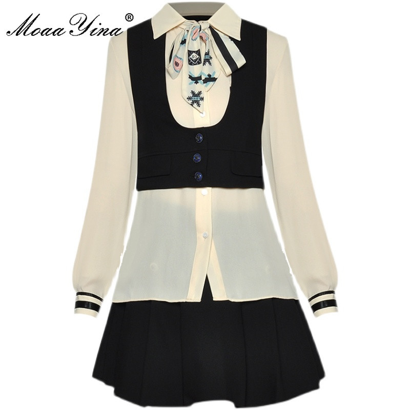 Fashion Set Spring Women' Long sleeve Blouses+Little vest Tops+skirt Preppy Style Three-piece suit 210524, Black
Fashion Set Spring Women' Long sleeve Blouses+Little vest Tops+skirt Preppy Style Three-piece suit 210524, Black