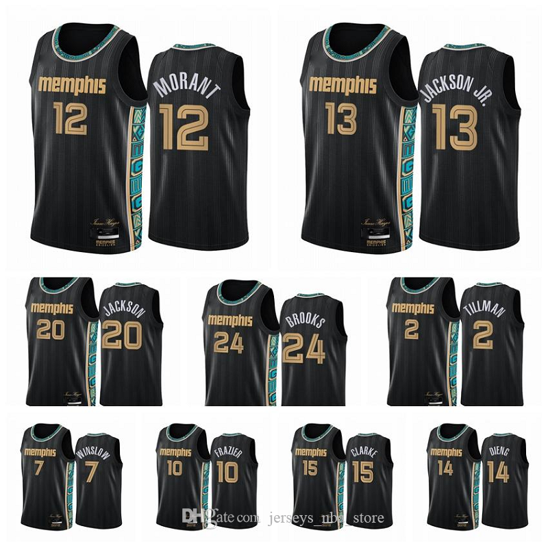 2021 Memphis Grizzlies Men Ja Morant Jaren Jackson Jr. Dillon Brooks Swingman City Basketball Jersey Black New Uniform