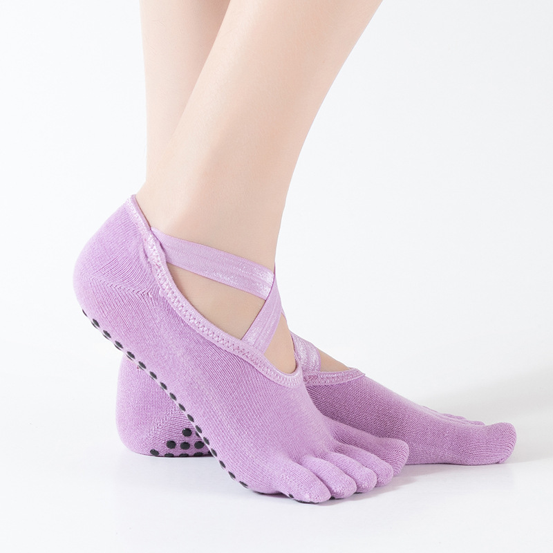 Cross-finger Yoga Socks Dispensing Professional Anti-slip Backless