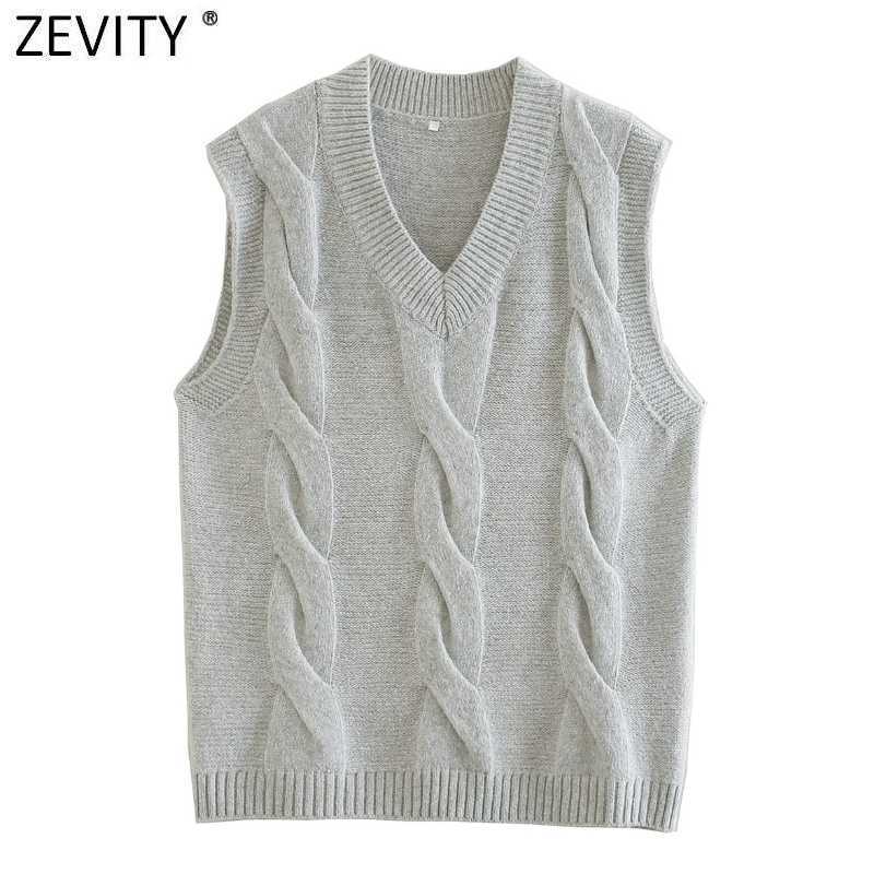 Zevity Women Fashion V Neck Twist Knitting Sweater Female Chic Sleeveless Vest Leisure Pullovers Casual Streetwear Tops S581 210603, As pic s581xqj
Zevity Women Fashion V Neck Twist Knitting Sweater Female Chic Sleeveless Vest Leisure Pullovers Casual Streetwear Tops S581 210603, As pic s581xqj