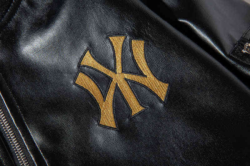 Male Bomber Jacket Men Motorcycle Faxu Leahter Jacket Embroidered Stand Collar Outwear Casual Windbreaker veste homme fall 211111