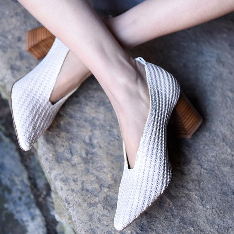 Artmu Original Women's Pumps Shoes Super High Heels Genuine Leather Dress Woven Handmade Pointed Toe Thick Heel Fashion, Beige white
Artmu Original Women's Pumps Shoes Super High Heels Genuine Leather Dress Woven Handmade Pointed Toe Thick Heel Fashion, Beige white