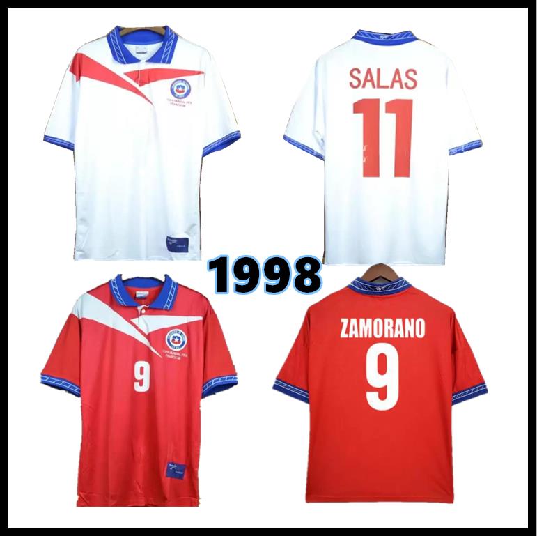 Chile 1998 world cup retro soccer jersey final SALAS Zamorano 98 home red away vintage football shirts classic Uniform Neira Rozental Acuna Sierra top quality S-2XL
