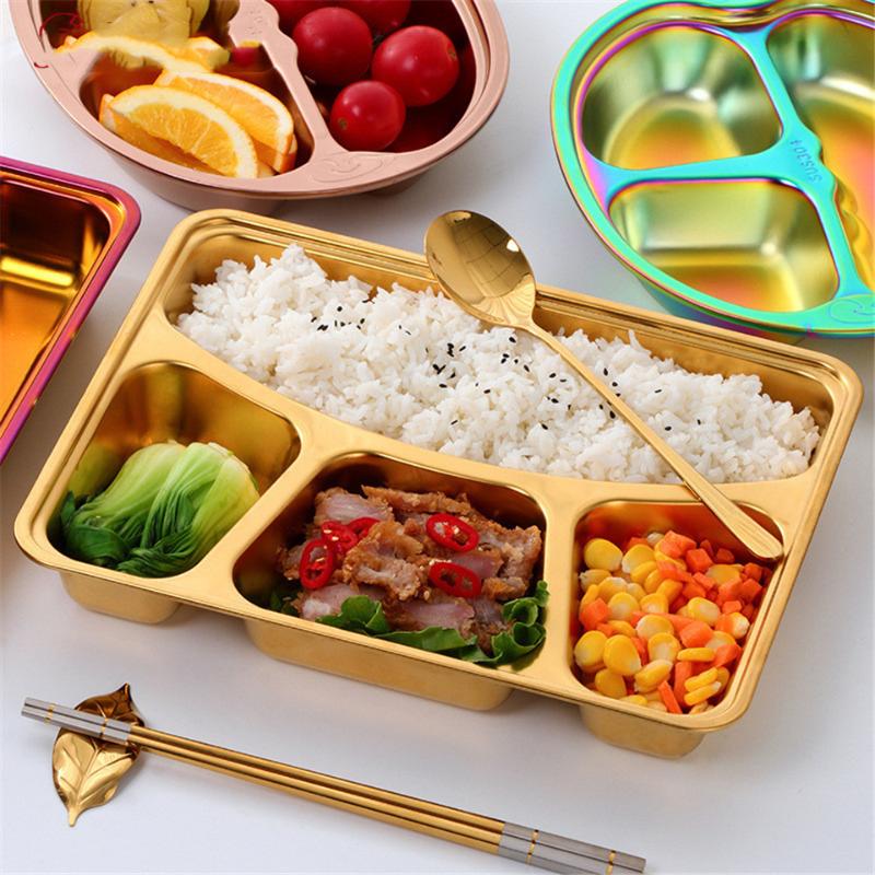 Dishes & Plates 3/4 Grids Dinner Plate Stainless Steel Divided Lunch Container Fast School Home Canteen Supplies
Dishes & Plates 3/4 Grids Dinner Plate Stainless Steel Divided Lunch Container Fast School Home Canteen Supplies