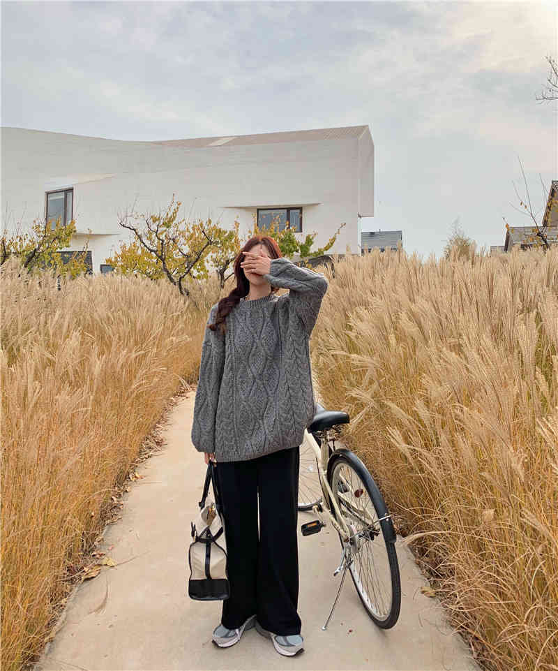 2colors long Trousers Women Loose breif Straight Pants Casual corduroy Pants Female Thick Warm Wide Leg Pants women(R99471 210423