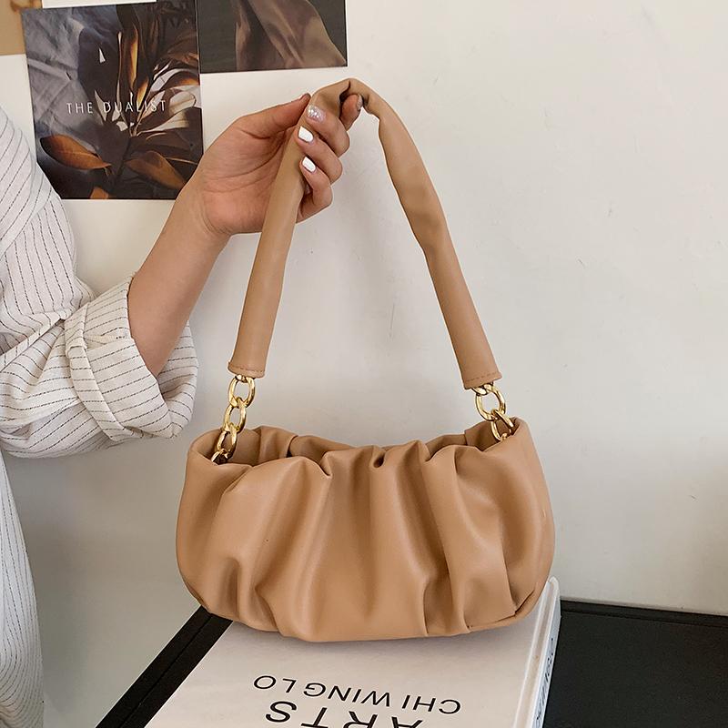 Pleated Shoulder Bag Handbags Female Pure Solid Color Small Summer Fashion Chain Lady Simple Design Tote And Purse Bags, White
Pleated Shoulder Bag Handbags Female Pure Solid Color Small Summer Fashion Chain Lady Simple Design Tote And Purse Bags, White