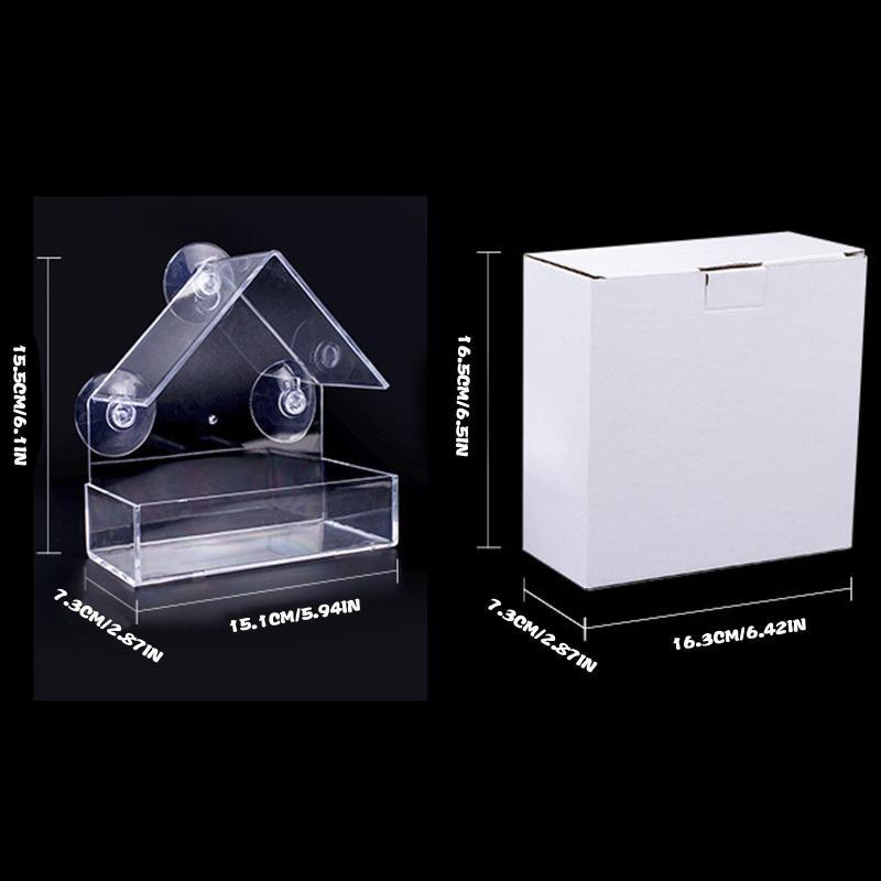 Other Bird Supplies Feeders Clear Glass Window Viewing Feeder El Table Seed Peanut Hanging Suction Alimentador Adsorption House Supply