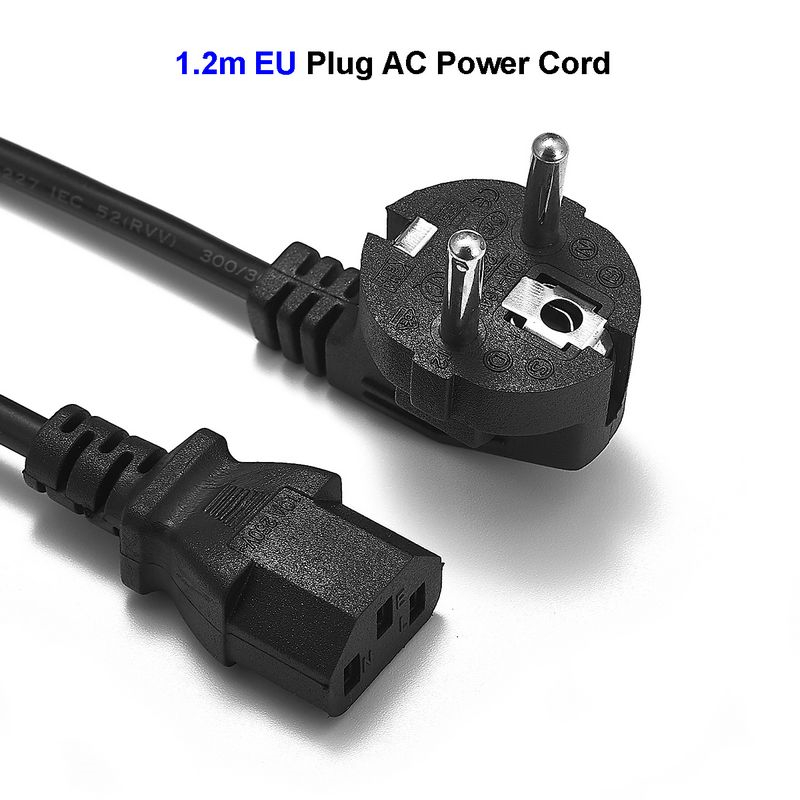 

1.2M 3 PIN EU US AU UK Plug Computer PC AC Power Cord Adapter Cable for Printer Netbook Laptops Game Players Cameras Europe Powe Plugs