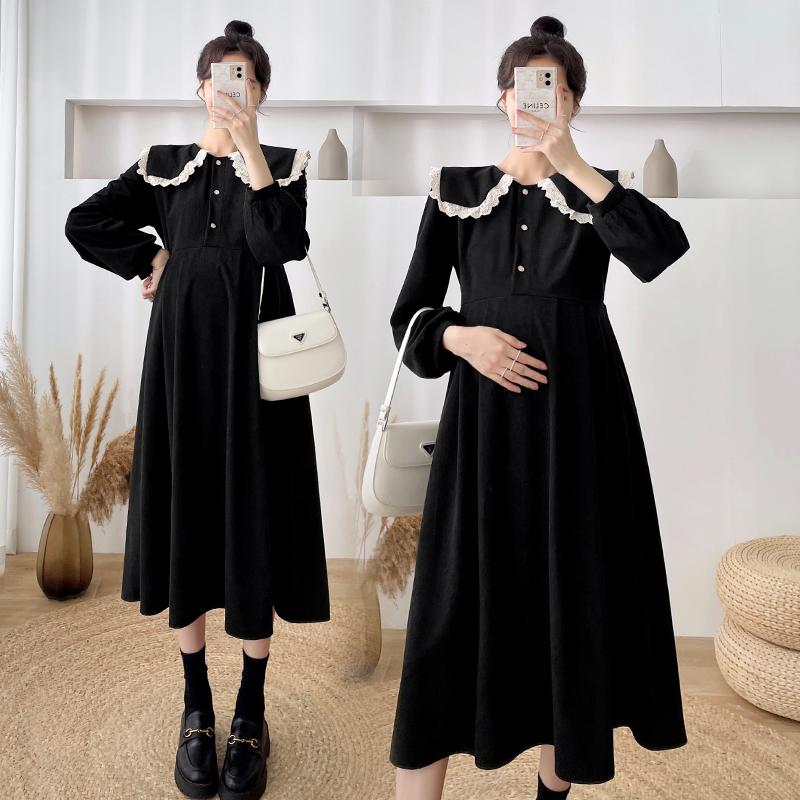 Maternity Dresses 5539# Autumn Winter Korean Fashion Black Corduroy Long Dress Chic Ins A Line Slim Clothes For Pregnant Women Pregnancy
Maternity Dresses 5539# Autumn Winter Korean Fashion Black Corduroy Long Dress Chic Ins A Line Slim Clothes For Pregnant Women Pregnancy