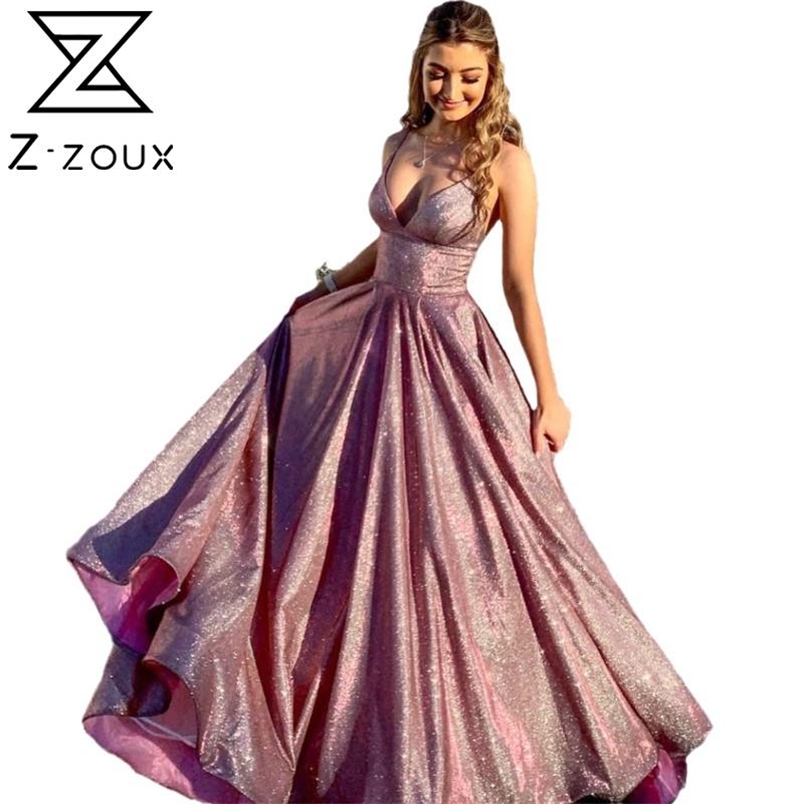 Women Dress Sleeveless V-neck Plus Size Prom Dresses Pink Vintage Sexy Long Summer Bohemian For 210513