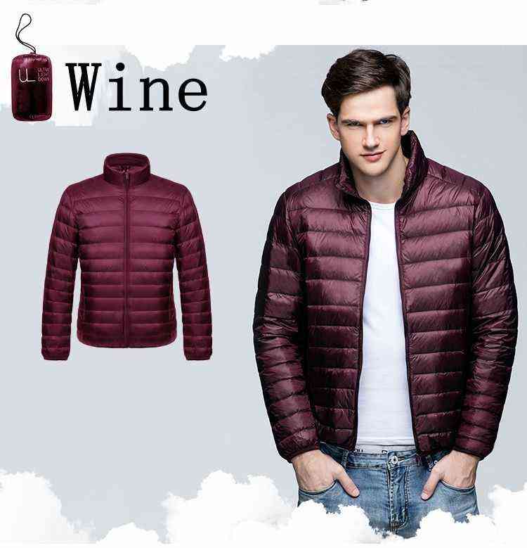 Winter Men Puffer Jacket Ultra Light Down Jacket Men Windbreaker Feather Jacket Man Lightweight Portable Warm Coat 211104