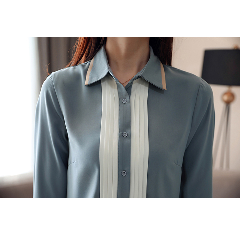 Solid Long Sleeve Chiffon Ladies Shirt Casual Autumn Women Tops Office Work Korean Fashion Clothing Blusas 6101 50 210506