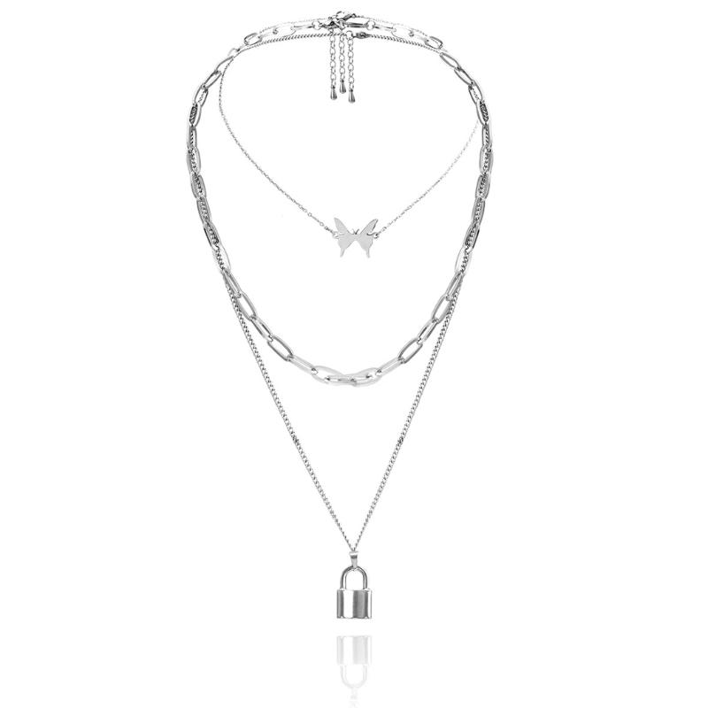 Chains COSYOO 2021 Trend Jewelry Gift Trendy Multilayered Butterfly Pearl Necklace Fashion Locks Choker Necklaces For Women
Chains COSYOO 2021 Trend Jewelry Gift Trendy Multilayered Butterfly Pearl Necklace Fashion Locks Choker Necklaces For Women
