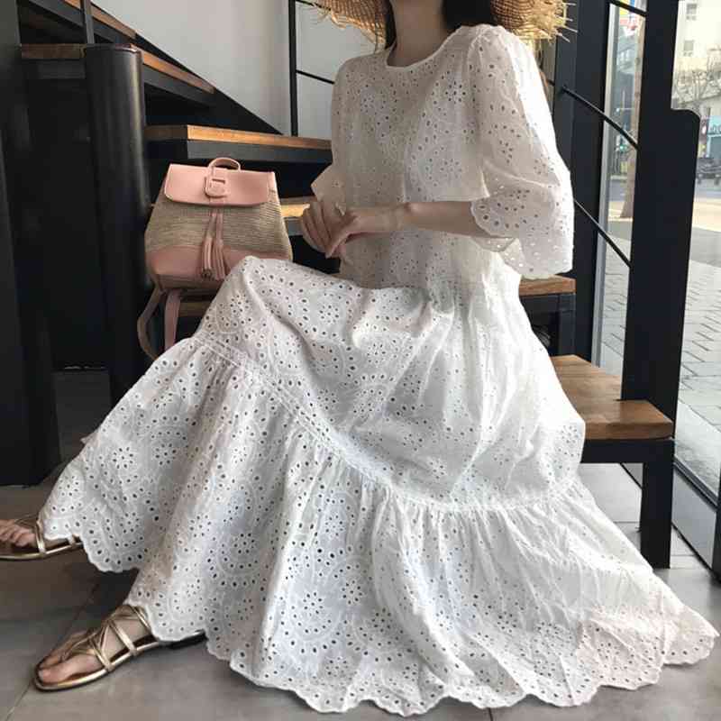 Summer Women Dress Casual Short Sleeve Vintage White Hollow Lady Lace Long Send Vest 210520, Photo color
Summer Women Dress Casual Short Sleeve Vintage White Hollow Lady Lace Long Send Vest 210520, Photo color