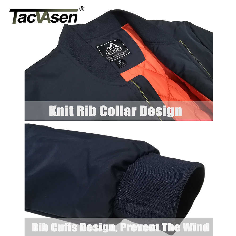 TACVASEN Winter Military Jacket Outwear Mens Cotton Padded Pilot Army Bomber Jacket Coat Casual Baseball Jackets Varsity Jackets 210818