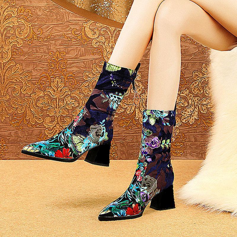 Dress Shoes Women's Autumn/winter Single Boots 2021 Style Plus Cashmere Middle Heel National Embroidered Elastic, Yellow
Dress Shoes Women's Autumn/winter Single Boots 2021 Style Plus Cashmere Middle Heel National Embroidered Elastic, Yellow