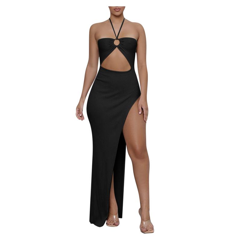 Casual Dresses Women' Summer Sexy Sleeveless Spaghetti Strap Backless High Split Long Sundress Vestidos Club Dress, Black
Casual Dresses Women' Summer Sexy Sleeveless Spaghetti Strap Backless High Split Long Sundress Vestidos Club Dress, Black
