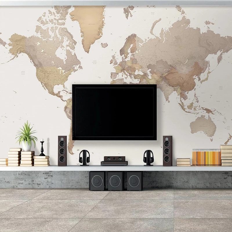 Custom Any Size 3D Murals World Map Wall Painting Living Room Study Room Bedroom Wallpapers Home Decor Waterproof