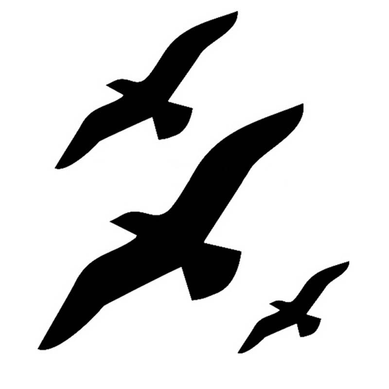 15*16.5CM BIRD SEAGULL Car Sticker Decal Reflective Interest Motorcycle Decorative Body Stickers Black/Silver C2-0294
