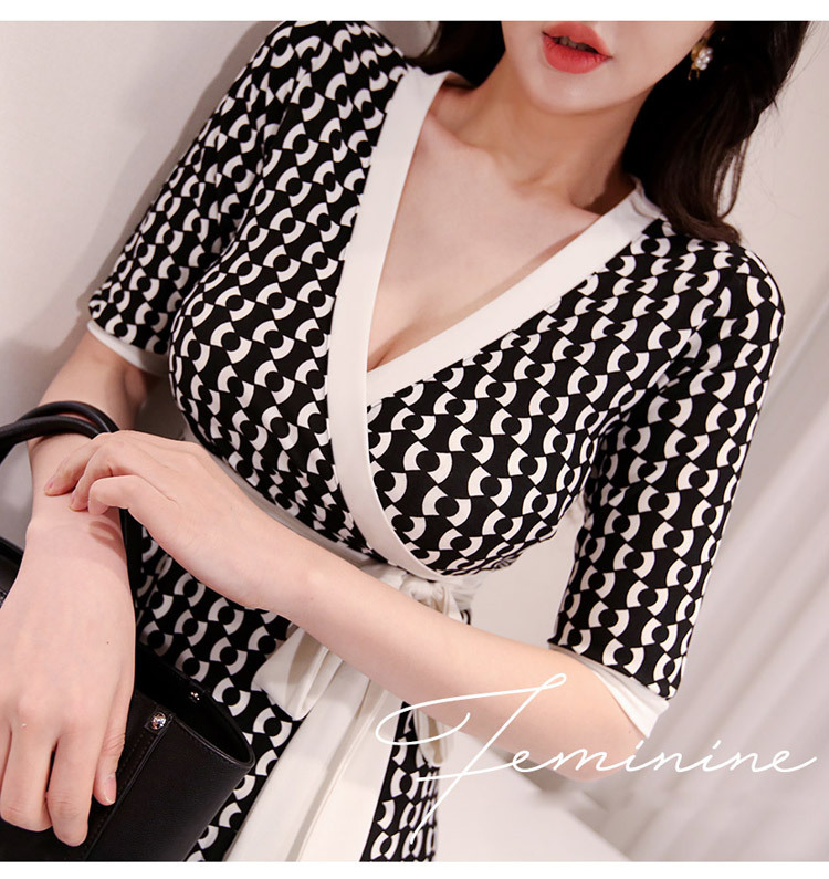 Summer Sexy V Neck Slim Retro Print Wrap Split Long Dress Party Office ladies High Waist Beach Maxi Dresses Femme Vestidos 210519