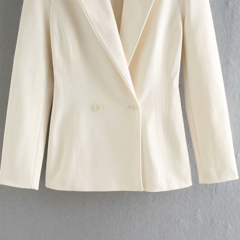 French Retro Women's Fall Slim Chic Jacket Korean Style Lapel Beige Occupation Female Coat Tops 210507