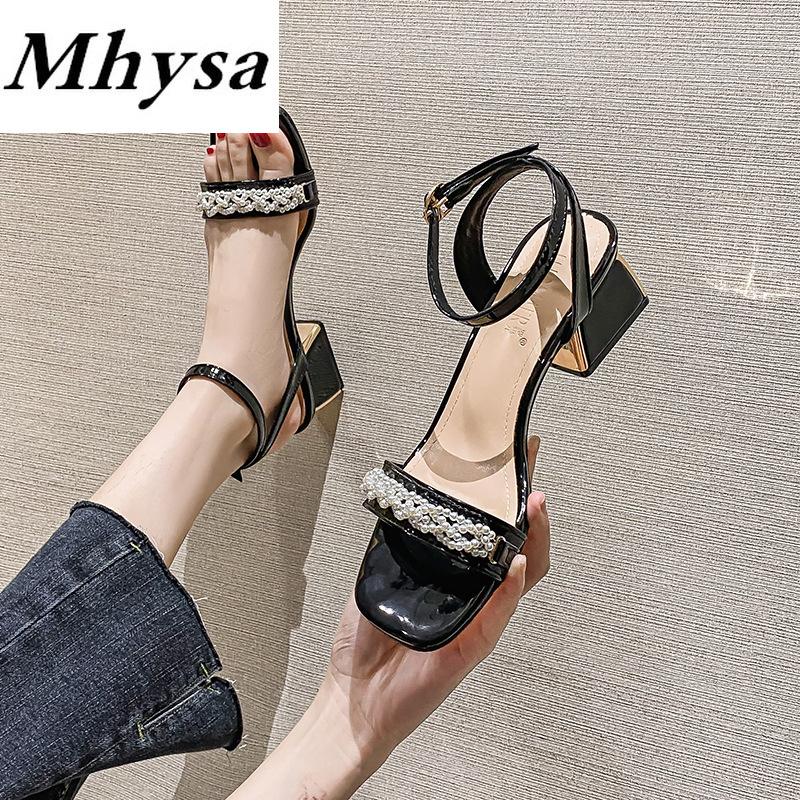 Sandals 2021 Summer Fashion Comfortable Round Head Women's One Word Buckle Casual Mature Square Heel High Heels, Black
Sandals 2021 Summer Fashion Comfortable Round Head Women's One Word Buckle Casual Mature Square Heel High Heels, Black