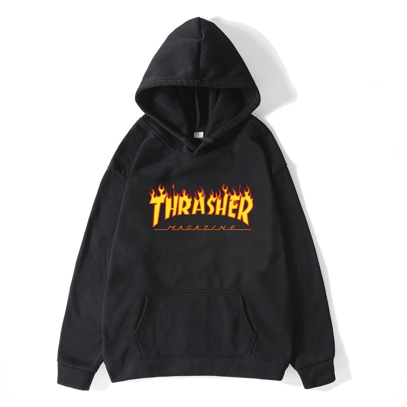 Autumn winter tide br wo Pullover Sweater flame thrasher print street fashion and women's Hoodie