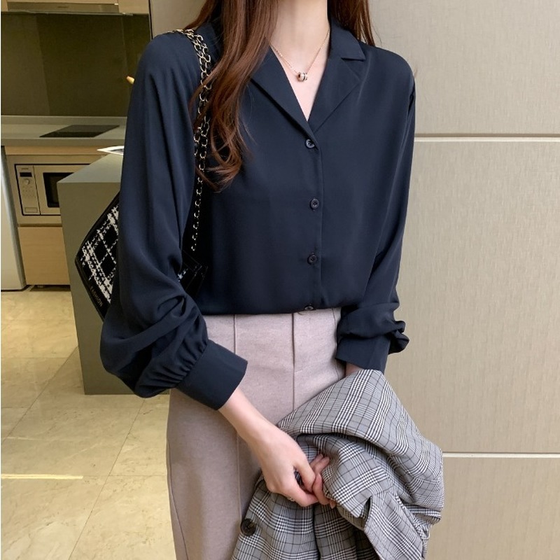 Autumn Chiffon White Blouse Women Long Sleeve Loose Shirts Blouses Office Lady Casual Tops Blusas 11970 210508