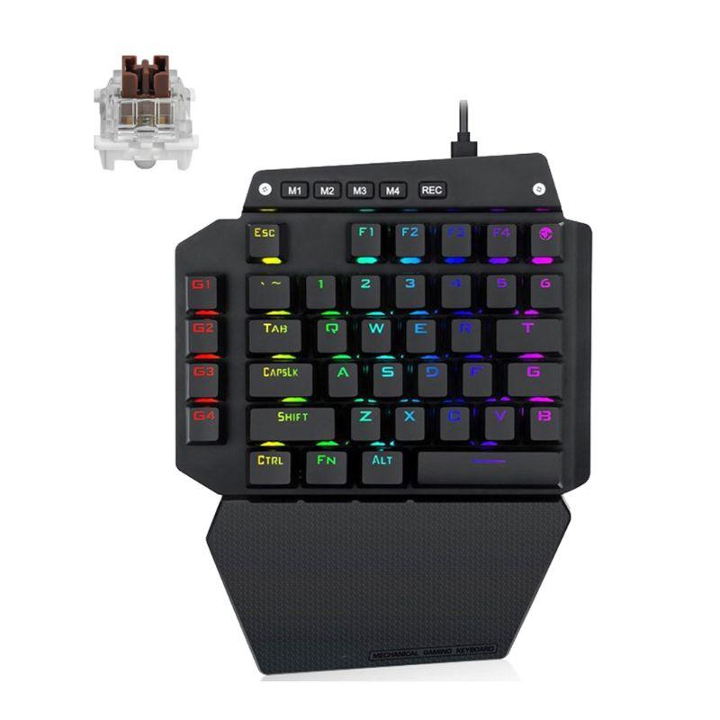 One-hand Mechanical Keyboard RGB LED Backlight Outemu Switch Macro Defines Keyboards
