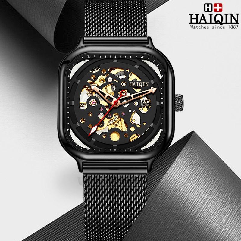 Wristwatches HAIQIN 2021 Men's Mechanical Watches Automatic Watch Men Wristwatch Mens Skeleton Tourbillon Military Montre Homme, Slivery;brown
Wristwatches HAIQIN 2021 Men's Mechanical Watches Automatic Watch Men Wristwatch Mens Skeleton Tourbillon Military Montre Homme, Slivery;brown