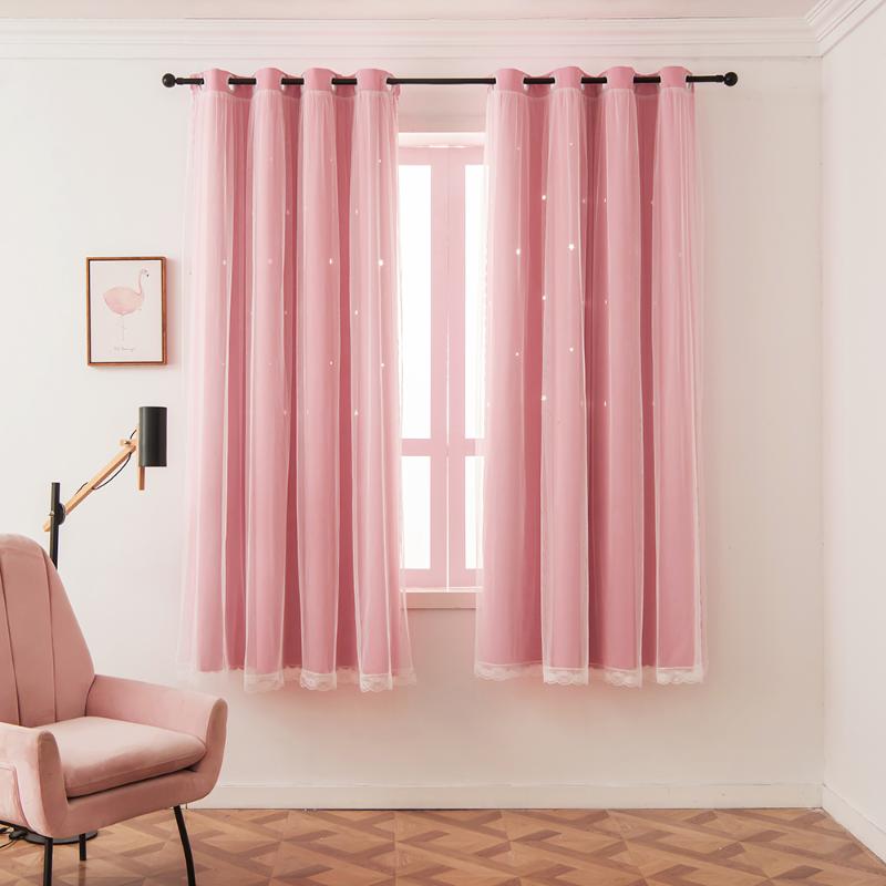 Curtain & Drapes Modern Pink Double Layer Blackout Curtains For Living Room Bedroom Hollow Stars Window Treatment Solid Color
Curtain & Drapes Modern Pink Double Layer Blackout Curtains For Living Room Bedroom Hollow Stars Window Treatment Solid Color