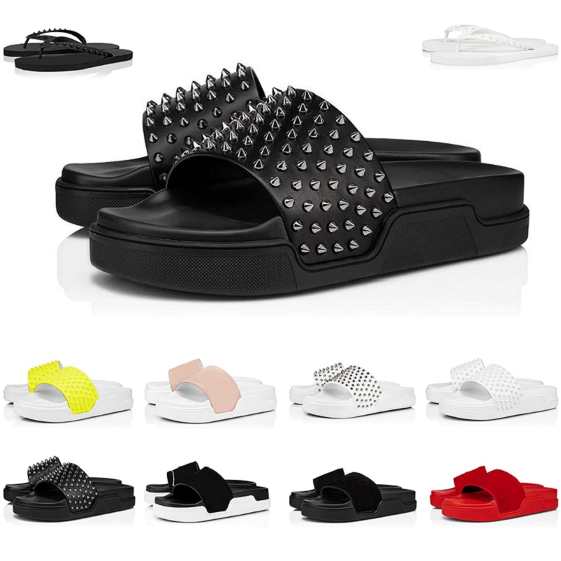 fashion luxury red bottoms men slippers slides triple black white spikes women mens flat flip flops beach hotel platform sandals
fashion luxury red bottoms men slippers slides triple black white spikes women mens flat flip flops beach hotel platform sandals
