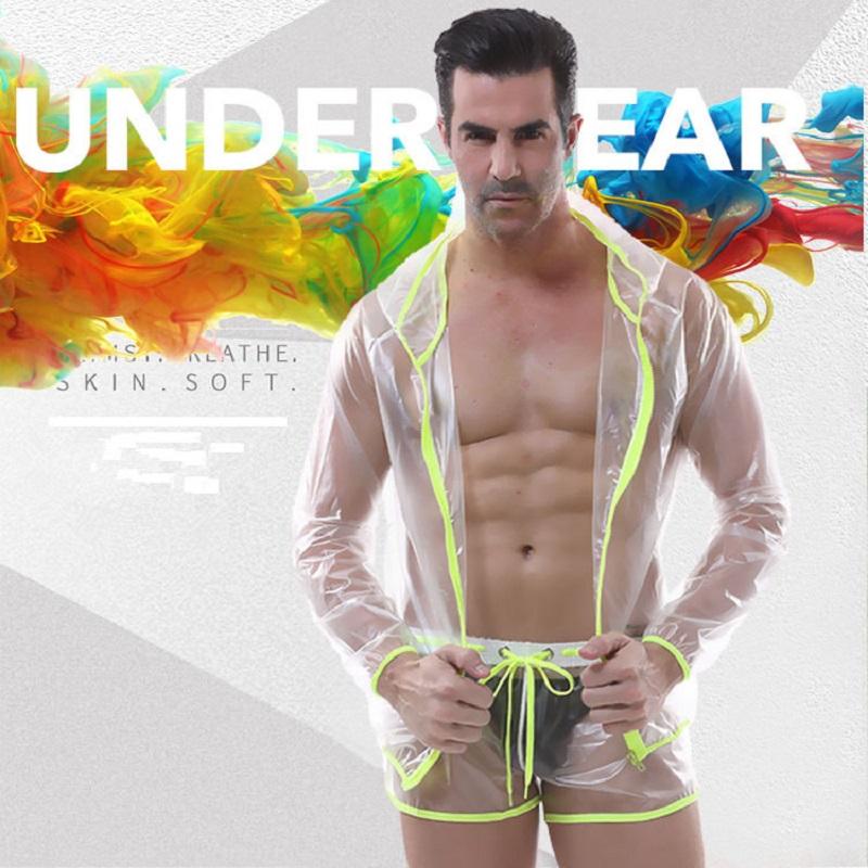 Sous-vêtements érotiques pour hommes Sexy PVC Matériau de PVC transparent et respectueux de l'environnement Panties gay Gay Outfit Tenue de baign