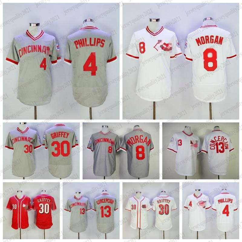 Vintage 1976 Retror Baseball 30 Ken Griffey Jersey 4 Brandon Phillips 8 Joe Morgan 13 Dave Concepcion Pullover Stitched Team Red White Grey, Blue;black
Vintage 1976 Retror Baseball 30 Ken Griffey Jersey 4 Brandon Phillips 8 Joe Morgan 13 Dave Concepcion Pullover Stitched Team Red White Grey, Blue;black
