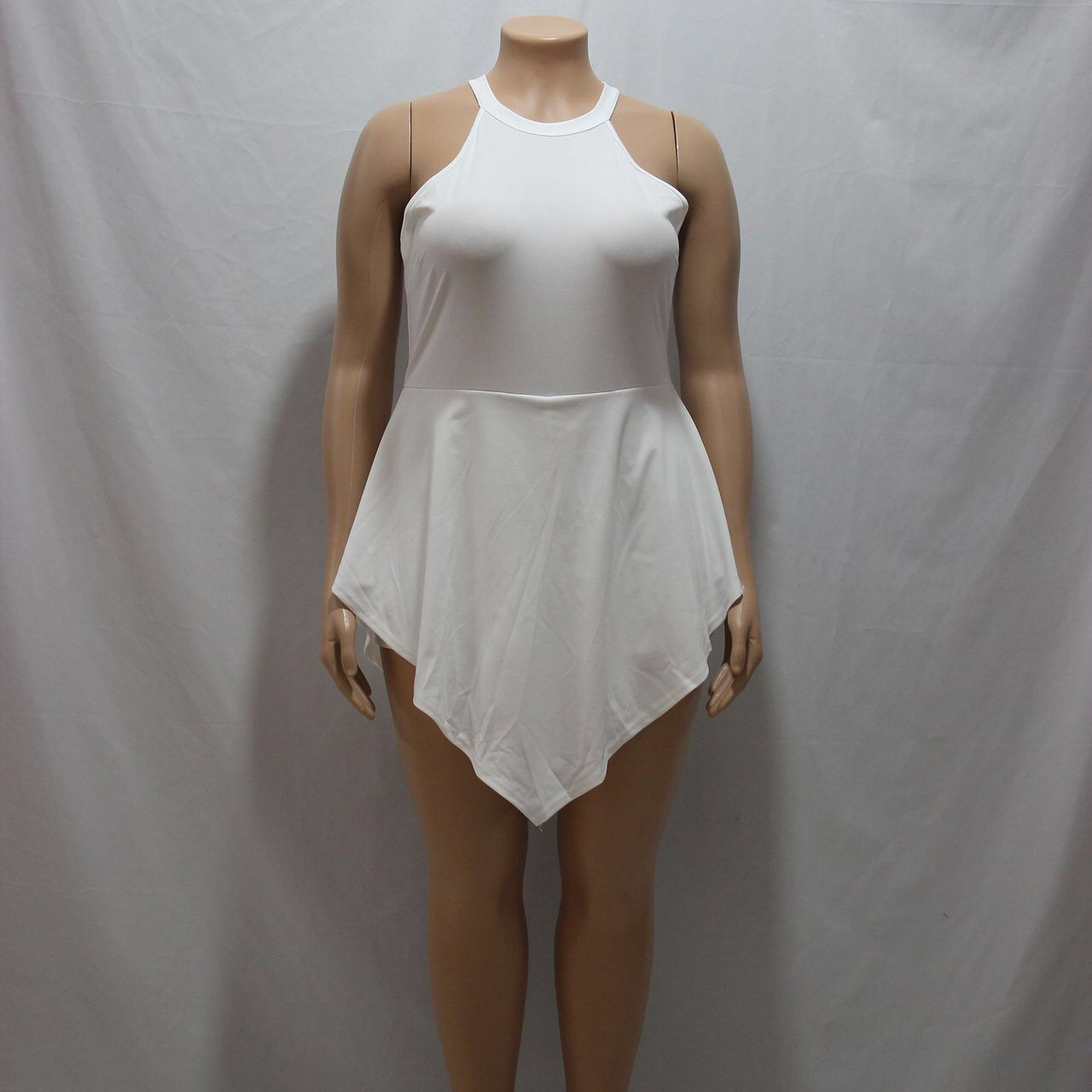 3xl 4xl Plus Size Playsuits For Women Fat White Solid Bodycon Sexy Evening Party Night Club Wear Rompers Big 210510