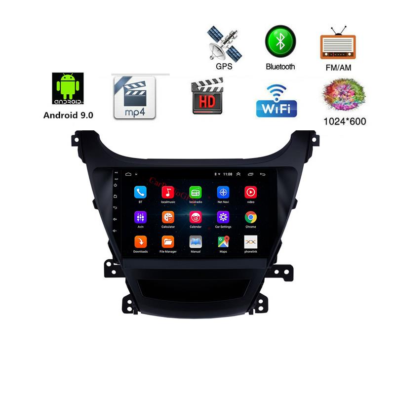 car dvd Stereo Player for Hyundai Elantra 2014-2016 with Music USB support DAB SWC DVR 9 Inch Android 10 Touchscreen GPS Navi
