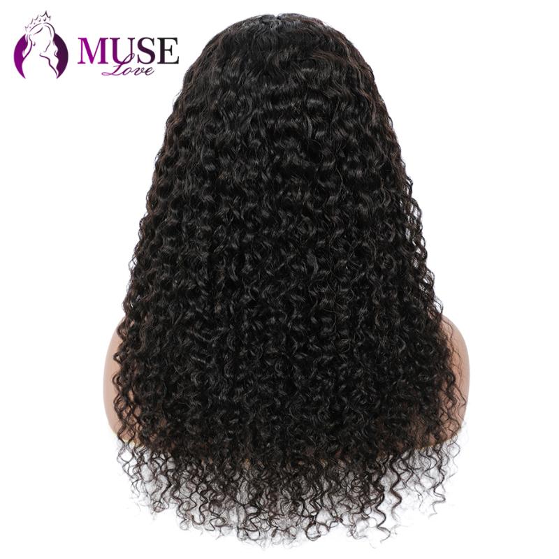 Lace Wigs MUSE LOVE Peruvian Water Wave Wig 13x4x1 Transparent Part 180% Curly Frontal Human Hair For Black Women