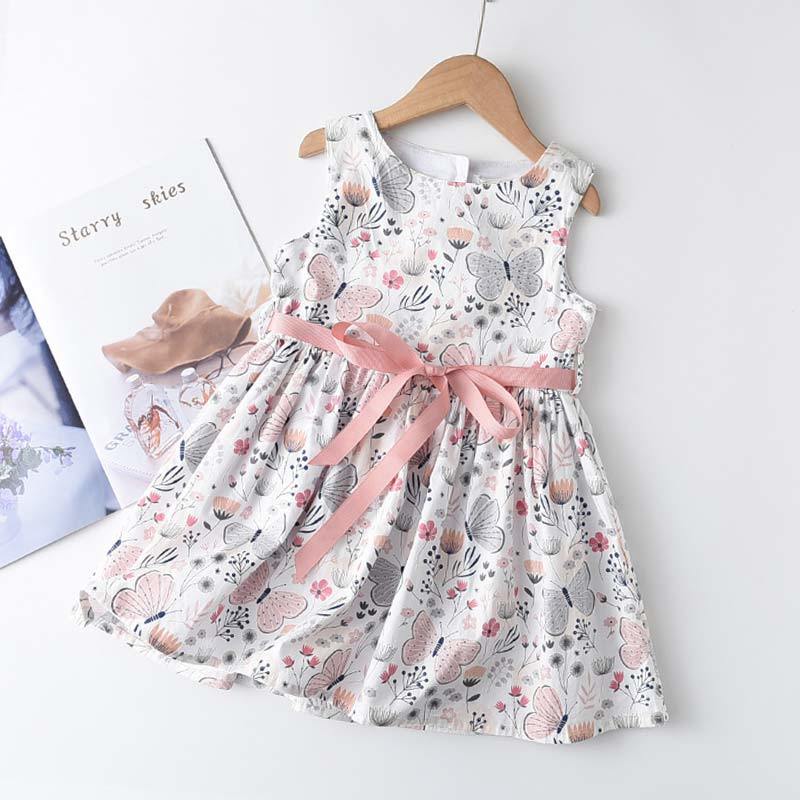 Summer Girls Dress Princess Kids es for Causal Wear Floral Children's Clothing Vestido Robe Fille 210429
