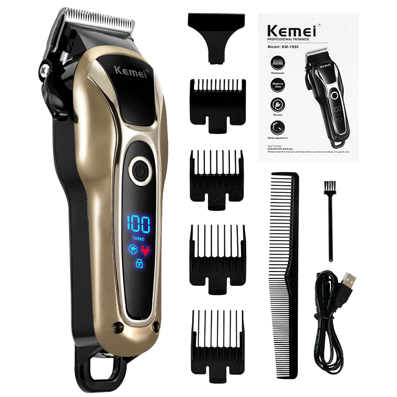 Professional Barber Hair Clipper Rechargeable Electric Finish Cutting Machine Beard Trimmer Shaver Cordless Corded 220623