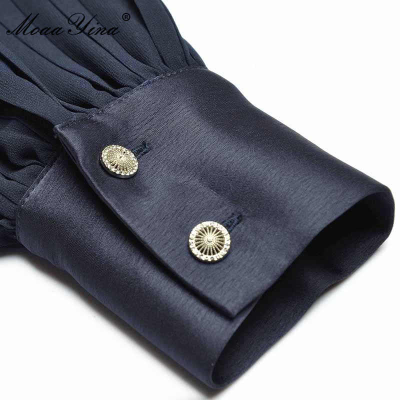 Summer Runway Elegant Dresses Women Fashion Pleated Long sleeves High waist Belt A Line Knee-Length Dress 210524