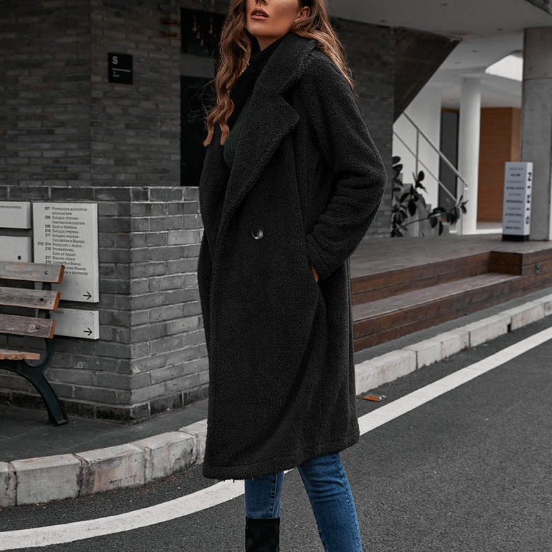 Temperament Commuter Single-breasted Mid-length Plush Windbreaker Coat Loose Lapel Lamb Fur Coat Women, Black
Temperament Commuter Single-breasted Mid-length Plush Windbreaker Coat Loose Lapel Lamb Fur Coat Women, Black