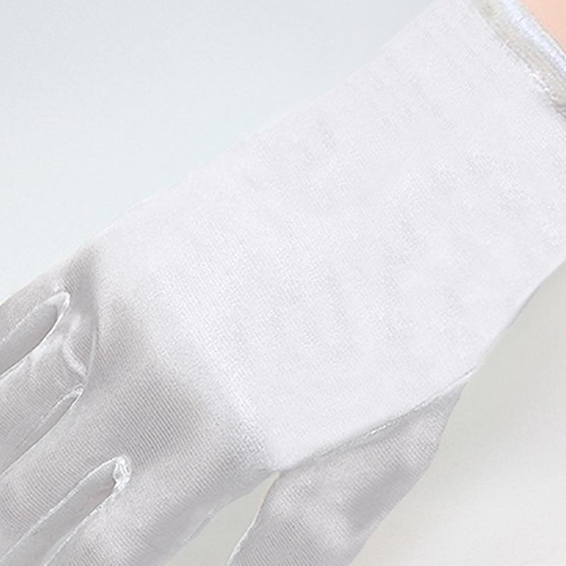 Five Fingers Gloves Short Satin Women Wrist Length Black Opera Summer Accessories For Gothic Lolita Vestidos De Fiesta