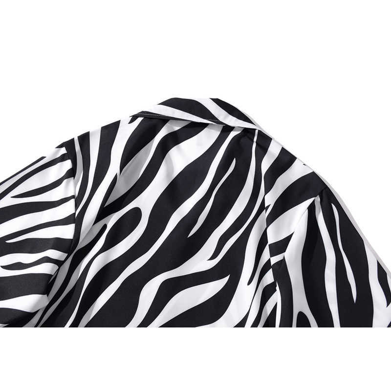 Streetwear Men Hip Hop Black White Zebra Short Sleeve Shirts Summer Beach Full Print Women Harajuku Fashion Top Clothes 210721
