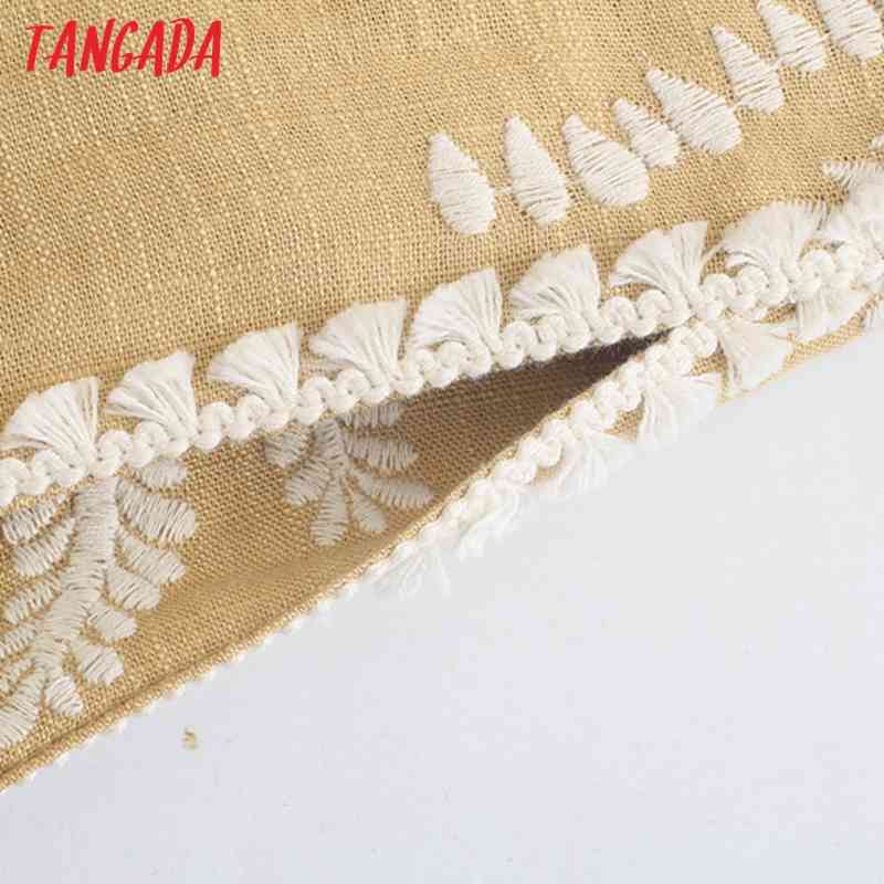 Women Embroidery Midi Skirt Faldas Mujer Vintage Zipper High Street Ladies Chic Mid Calf Skirts JE08 210416