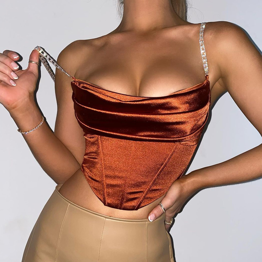 Womens Tanks Camis Diamond Chain Suspenders Slim Sexy Sleeveless 5 Solid Color Fashion Female Tops Casual Top Plus Size
Womens Tanks Camis Diamond Chain Suspenders Slim Sexy Sleeveless 5 Solid Color Fashion Female Tops Casual Top Plus Size