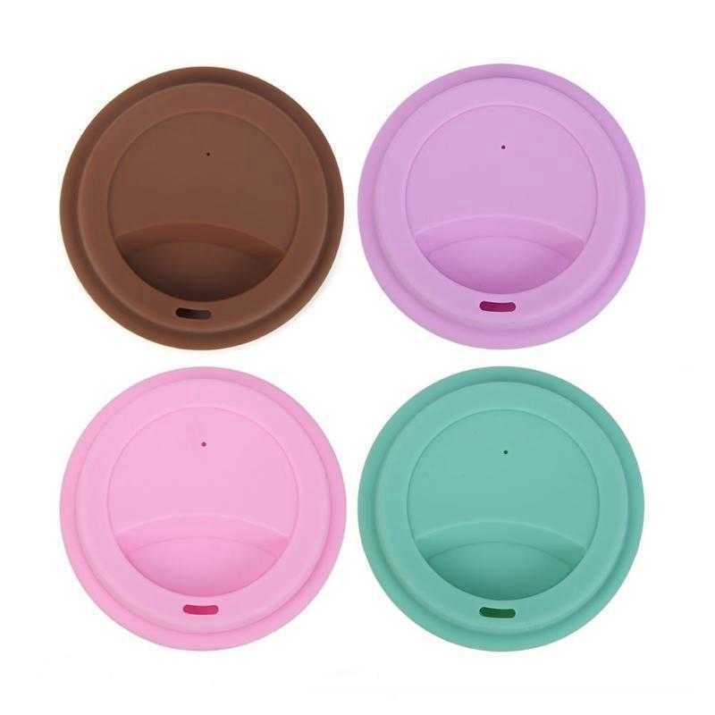 Silicone Cup Lids 9cm Anti Dust Spill Proof Food Grade Silicone Cup Lid Coffee Mug Milk Tea Cups Cover Seal Lids DHJ39