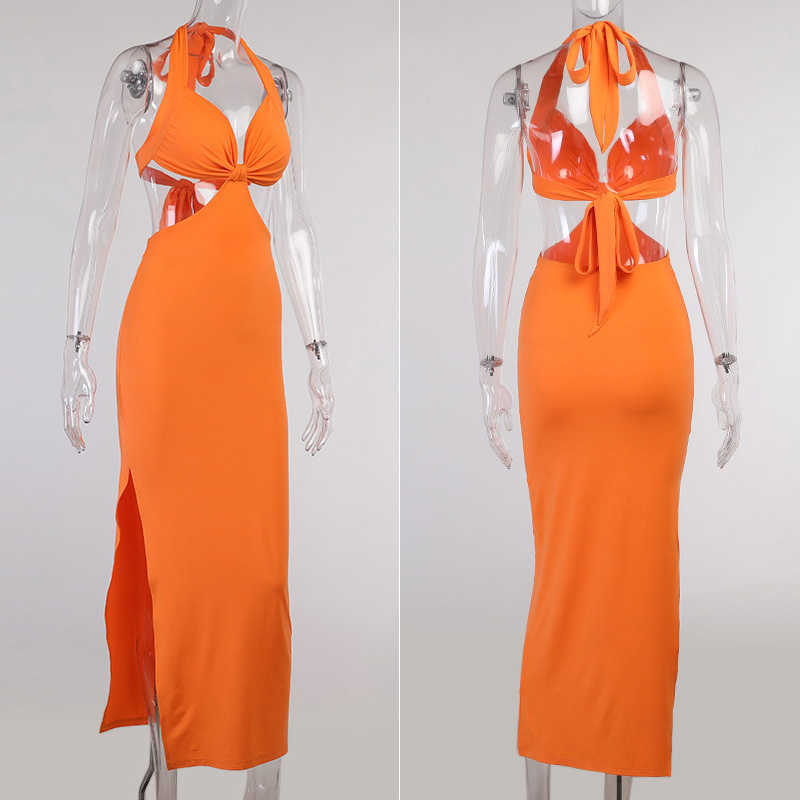 Halter Backless Long Summer Dresses For Women Boho Maxi Bohemian Sexy Elegant Party Beach Wear 210623