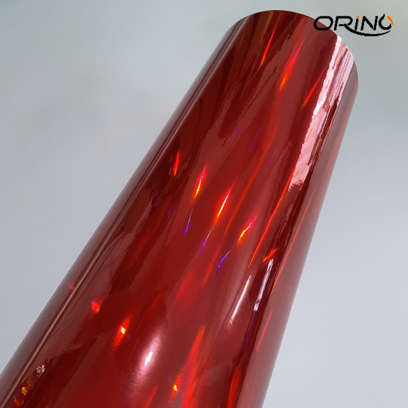 Chrome Holographic Laser Red Vinyl Sheets DIY Car Wrap Sticker Decal Air Bubble Free