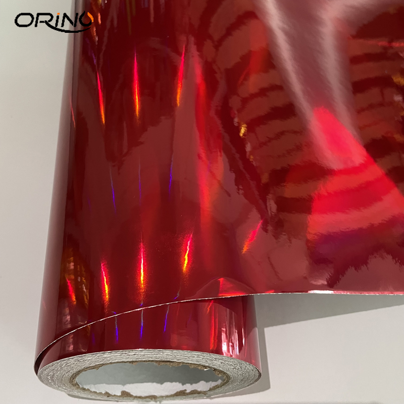 Chrome Holographic Laser Red Vinyl Sheets DIY Car Wrap Sticker Decal Air Bubble Free